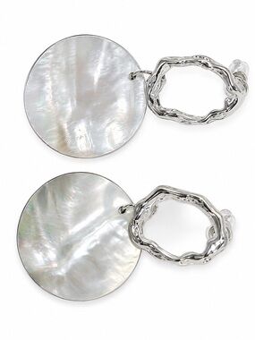 Gold Pearl Shell Earrings Handmade Dangle Modern Statement Gift